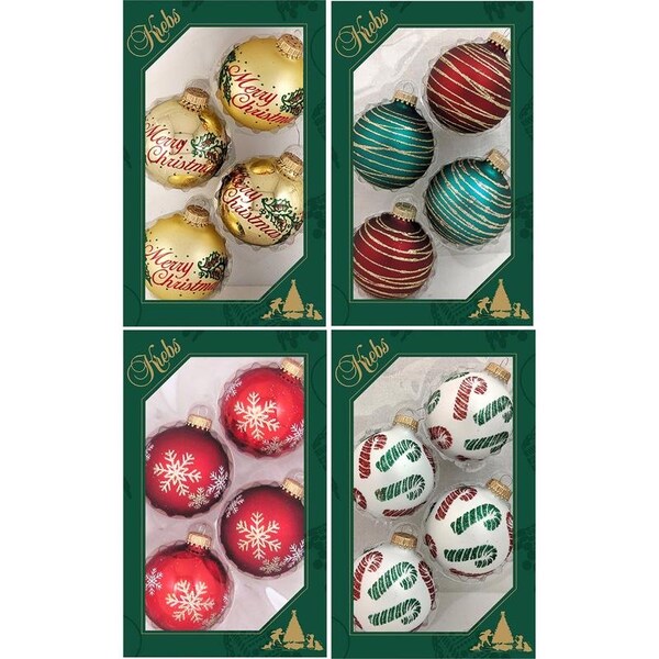 Christmas By Krebs Krebs GoldGreenRedWhite Ball Indoor Christmas Decor CBK011004A - main